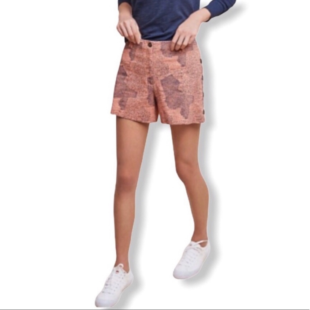 Anthro Cartonnier Highrise Pink Patterned Shorts